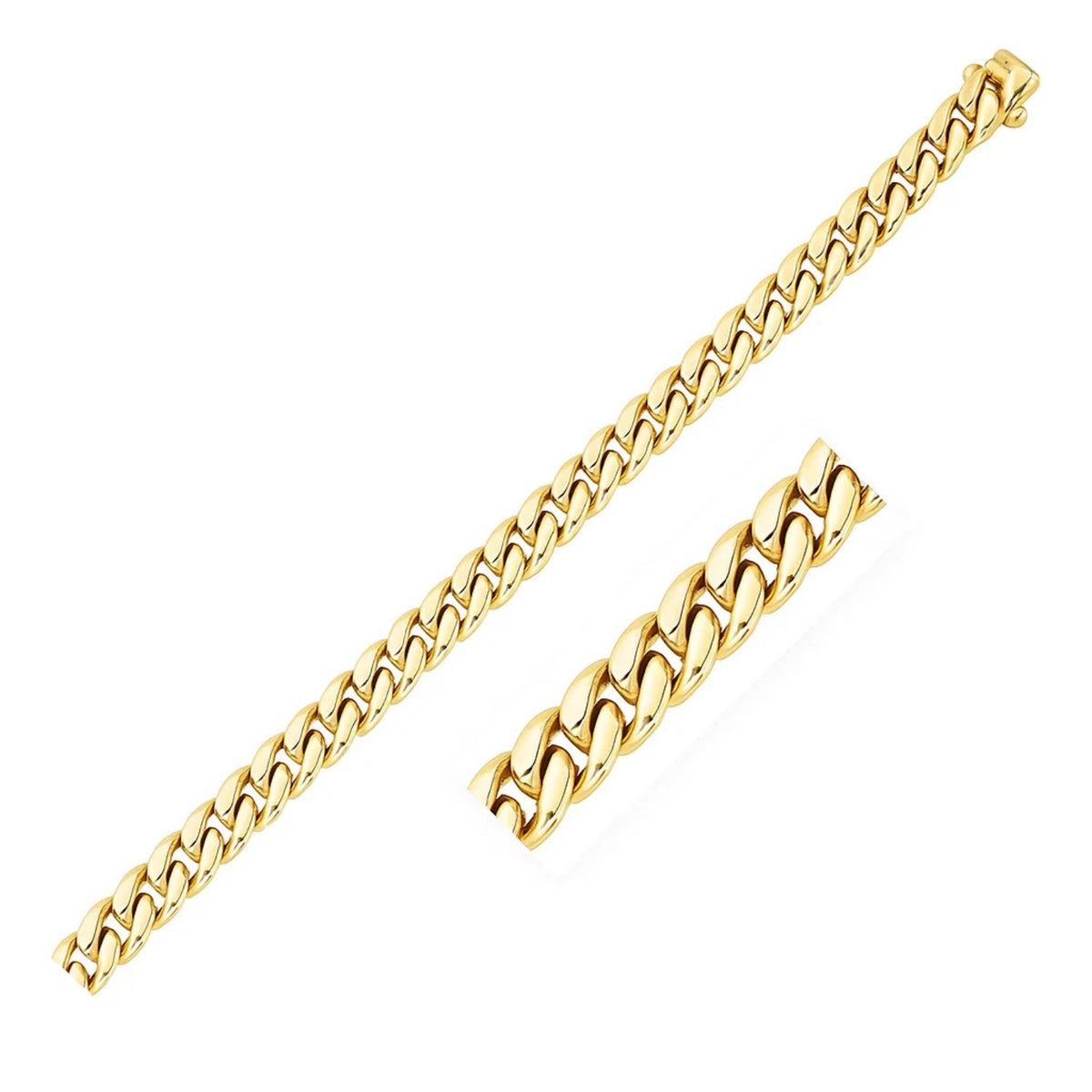 14k Yellow Gold Classic Miami Cuban Solid Bracelet (3.20 mm) RCJ