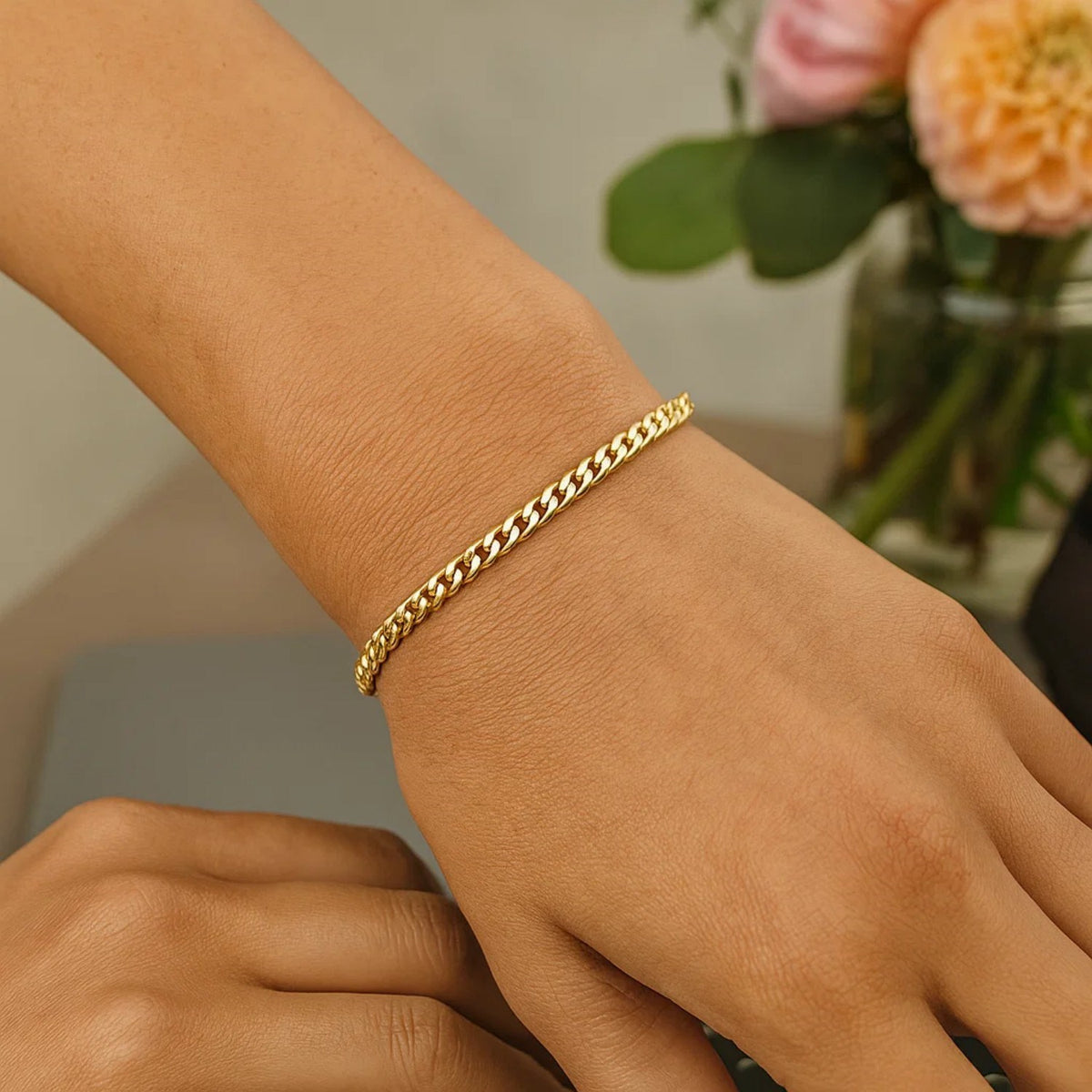 14k Yellow Gold Classic Miami Cuban Solid Bracelet (3.20 mm) RCJ