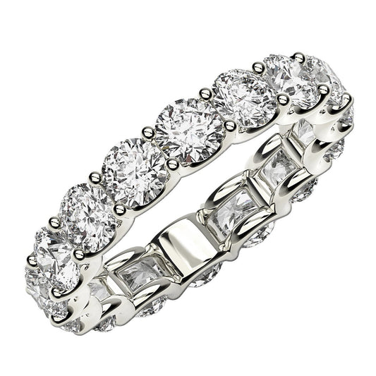Round Cut Lab Grown Diamond Eternity Ring in 14k White Gold (4 cttw FG/VS2) Alba Luxe