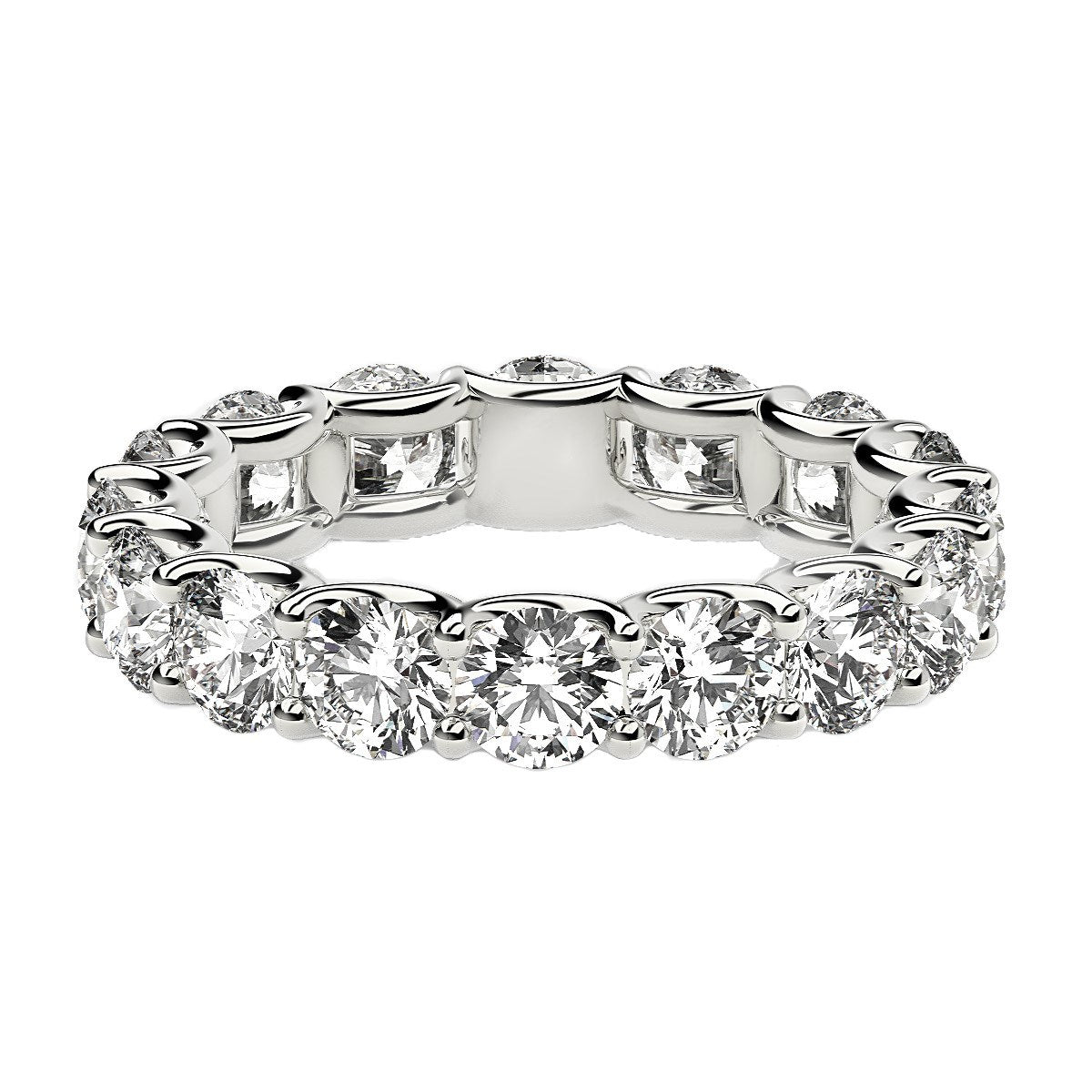 Round Cut Lab Grown Diamond Eternity Ring in 14k White Gold (4 cttw FG/VS2) Alba Luxe