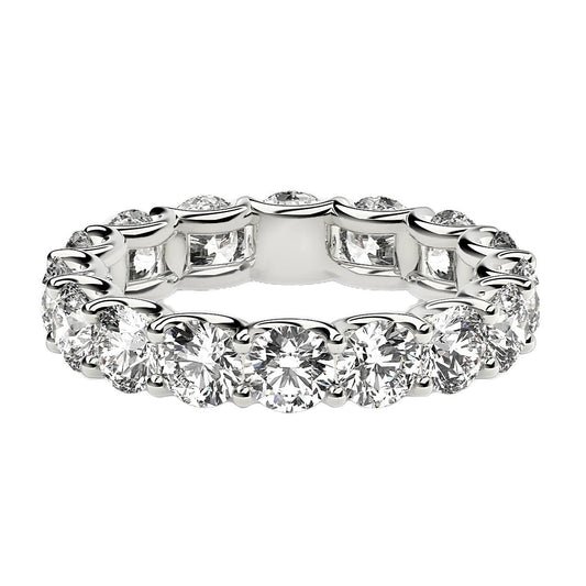 Round Cut Lab Grown Diamond Eternity Ring in 14k White Gold (4 cttw FG/VS2) Alba Luxe