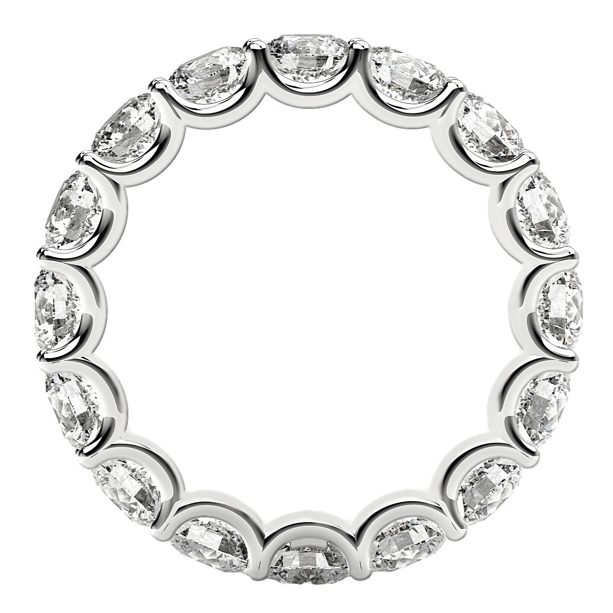 Round Cut Lab Grown Diamond Eternity Ring in 14k White Gold (4 cttw FG/VS2) Alba Luxe