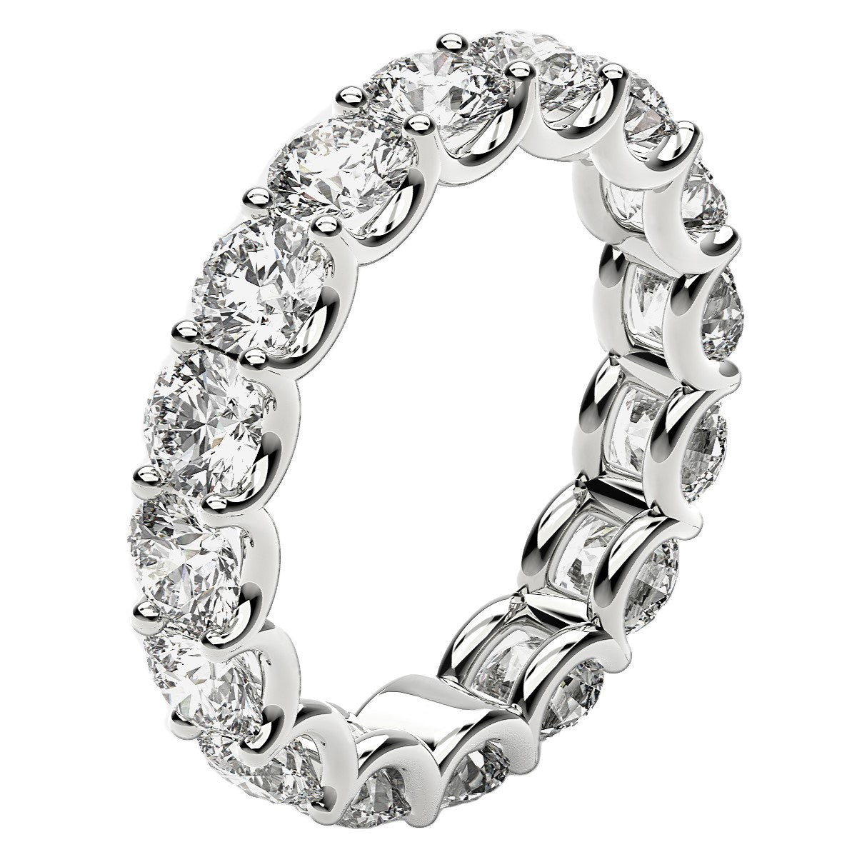 Round Cut Lab Grown Diamond Eternity Ring in 14k White Gold (4 cttw FG/VS2) Alba Luxe
