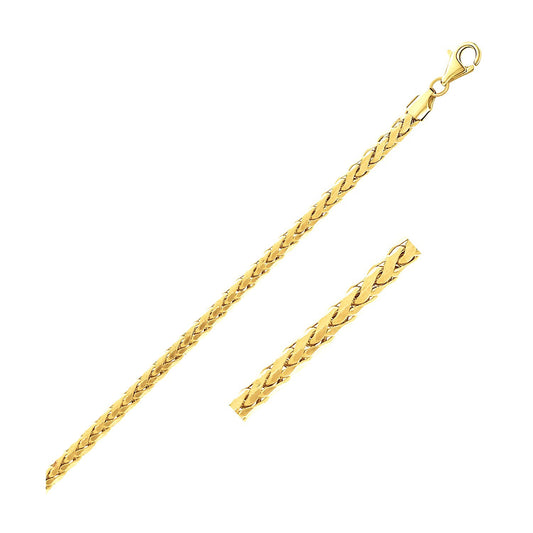 14k Yellow Gold Lite Diamond Cut Round Franco Chain (2.70 mm) Alba Luxe