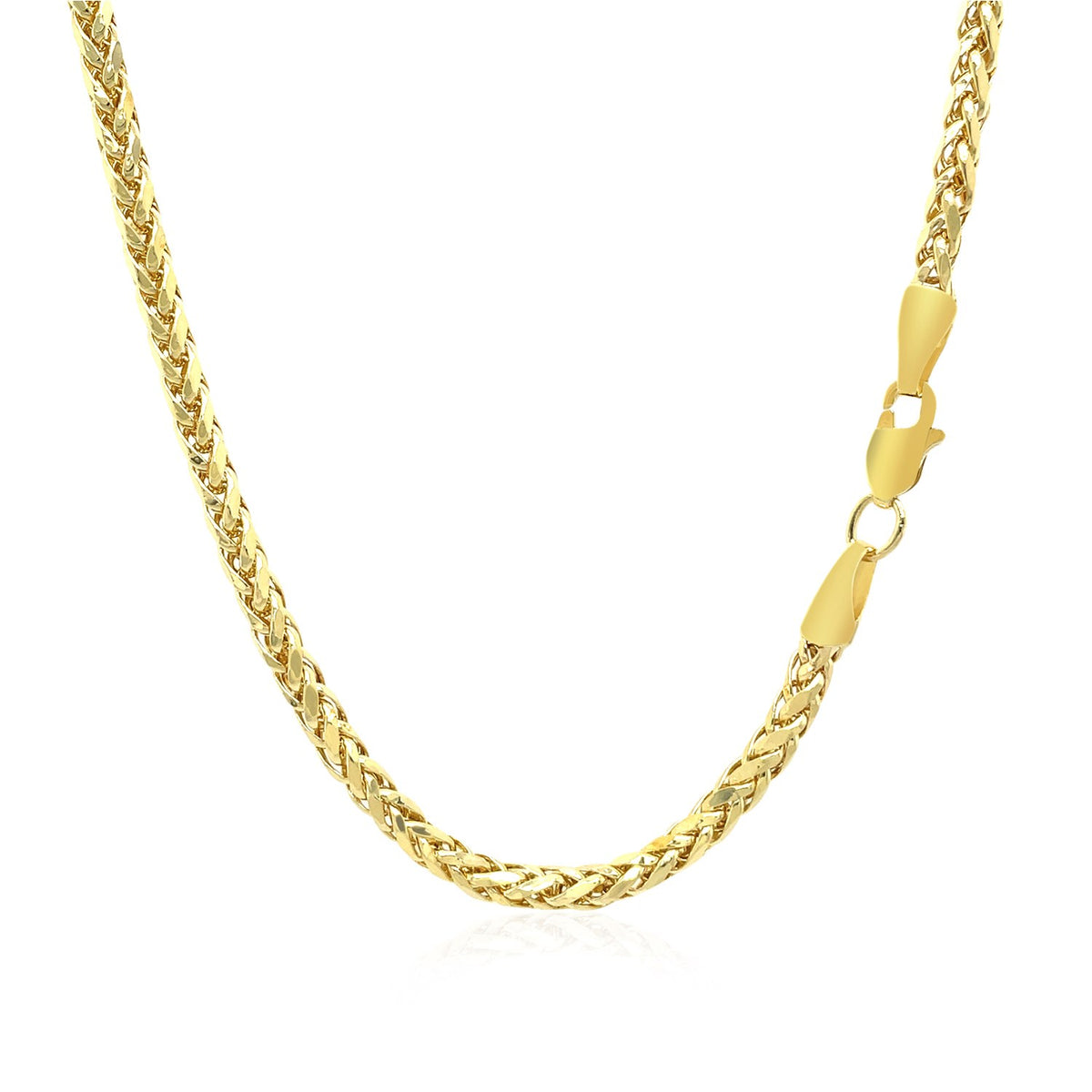 14k Yellow Gold Lite Diamond Cut Round Franco Chain (2.70 mm) Alba Luxe