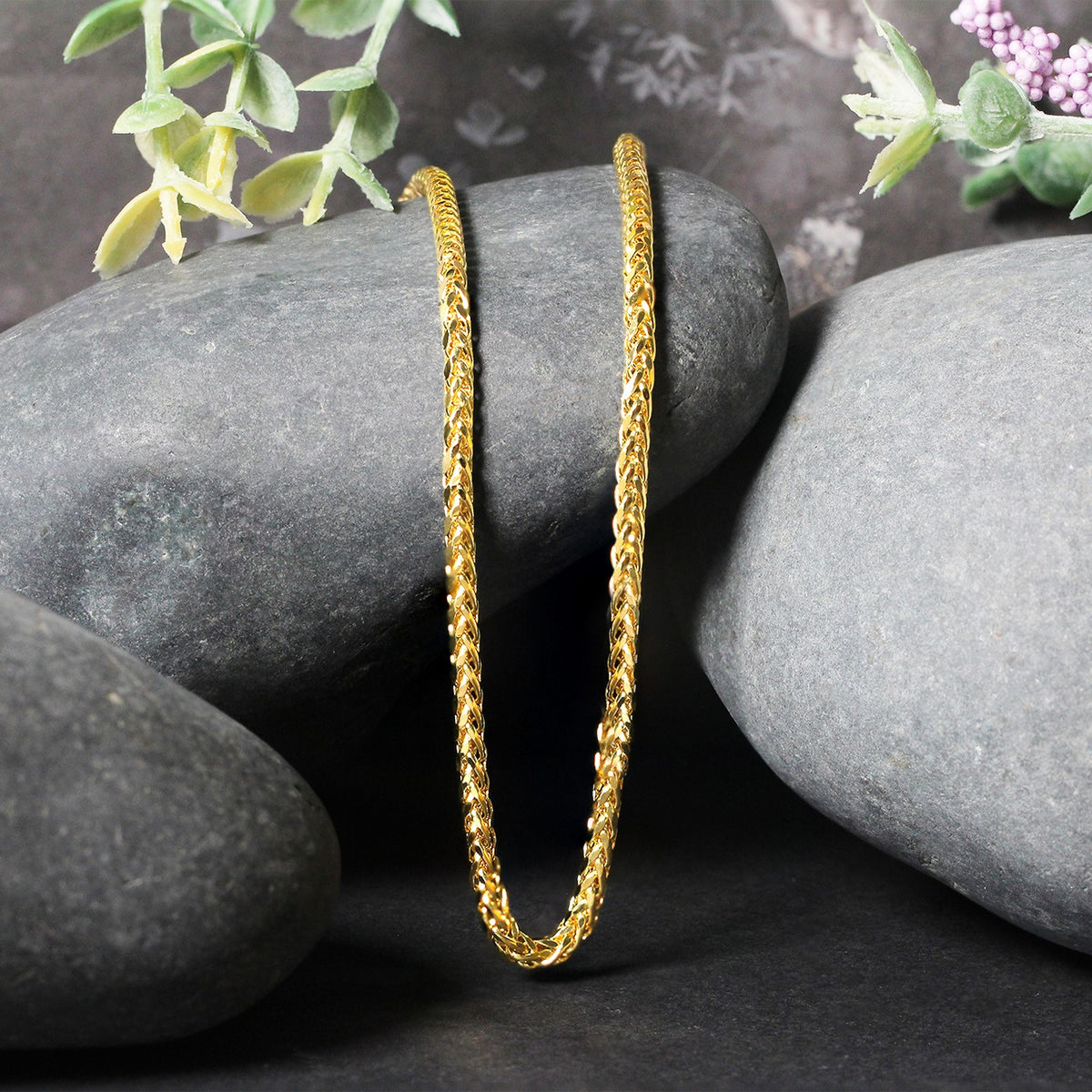 14k Yellow Gold Lite Diamond Cut Round Franco Chain (2.70 mm) Alba Luxe