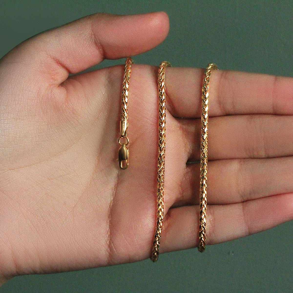 14k Yellow Gold Lite Diamond Cut Round Franco Chain (2.70 mm) Alba Luxe