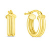 14K Yellow Gold Double Row Round Hoop Earrings (8.00 mm) Alba Luxe