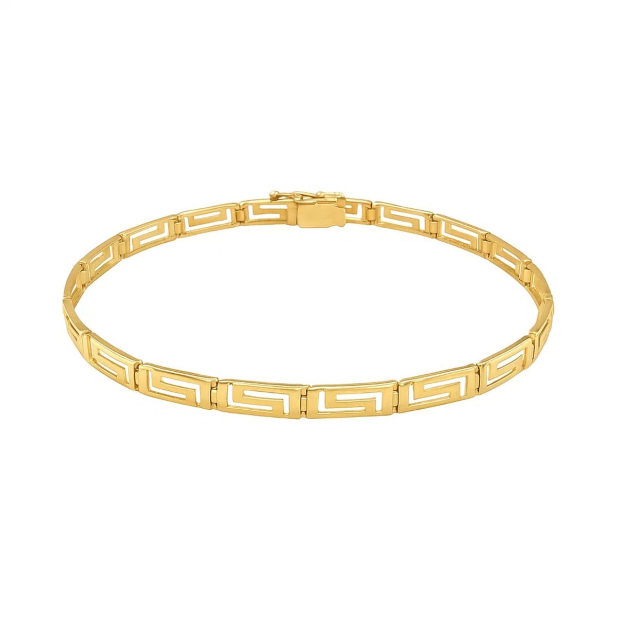 14k Yellow Gold Greek Fret Design Fancy Bracelet (3.30 mm) RCJ
