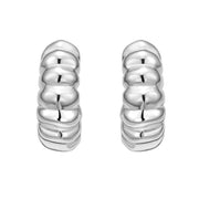 Sterling Silver Twisted C Hoop Earrings RCJ