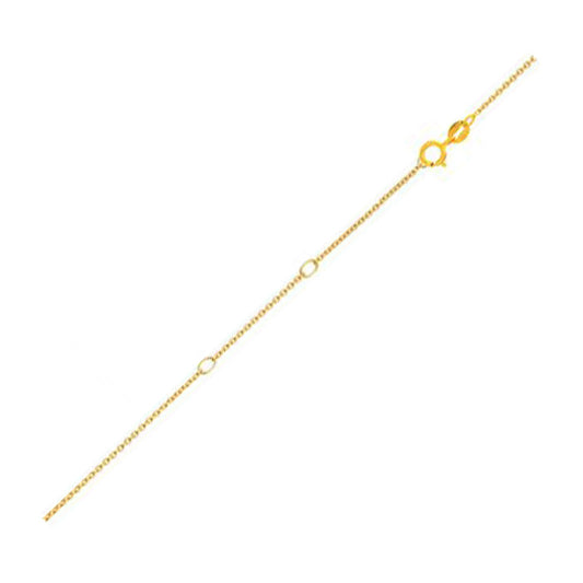 Double Extendable Diamond Cut Cable Chain in Yellow Gold (0.68 mm) Alba Luxe