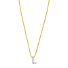 14K Yellow Gold Mini Diamond L Initial Pendant Necklace Alba Luxe