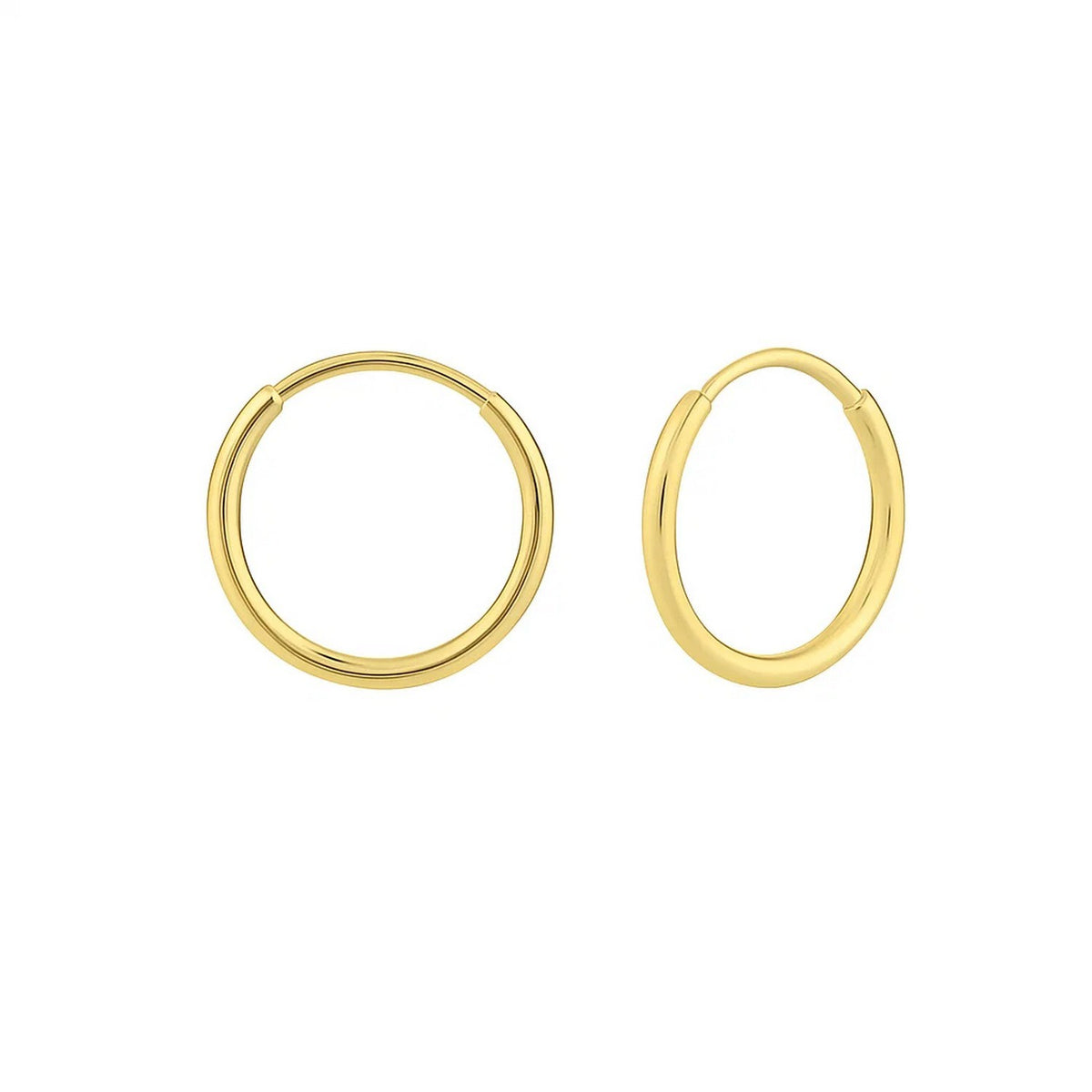 10K Yellow Gold Mini Endless Hoop Earrings Alba Luxe