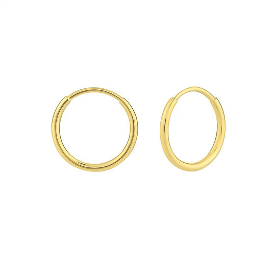 10K Yellow Gold Mini Endless Hoop Earrings Alba Luxe