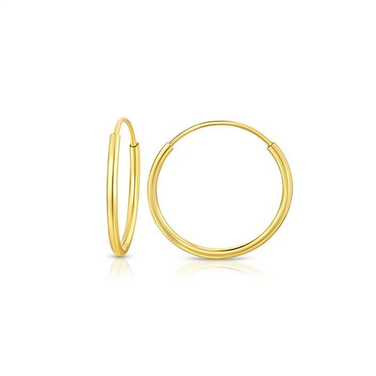 10K Yellow Gold Mini Endless Hoop Earrings Alba Luxe