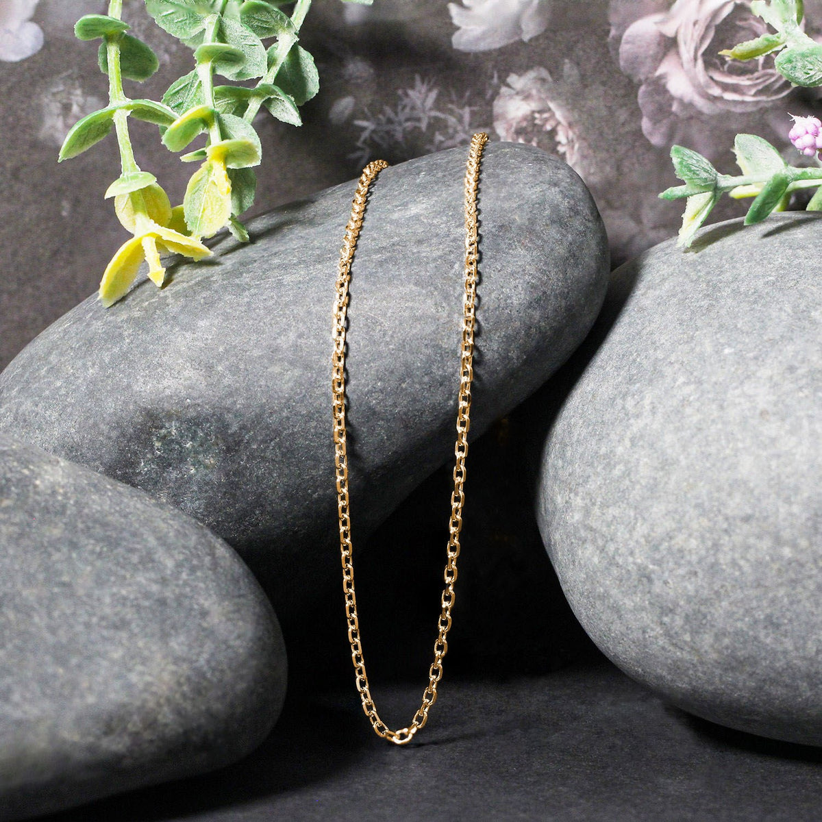 18k Yellow Gold Diamond Cut Cable Link Chain (1.90 mm) RCJ