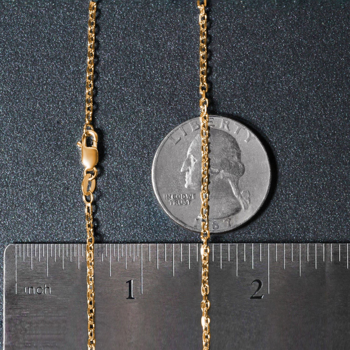 18k Yellow Gold Diamond Cut Cable Link Chain (1.90 mm) RCJ