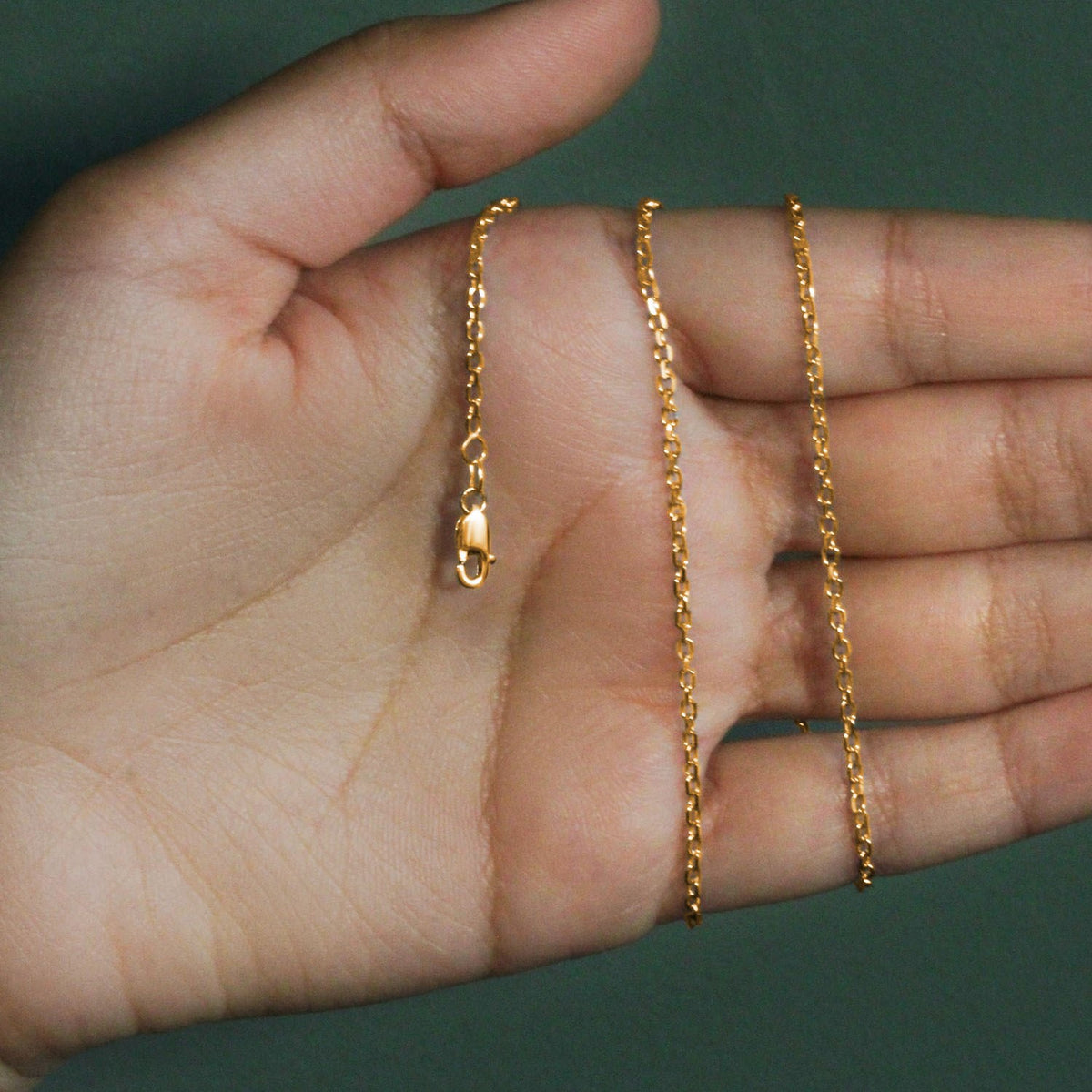 18k Yellow Gold Diamond Cut Cable Link Chain (1.90 mm) RCJ