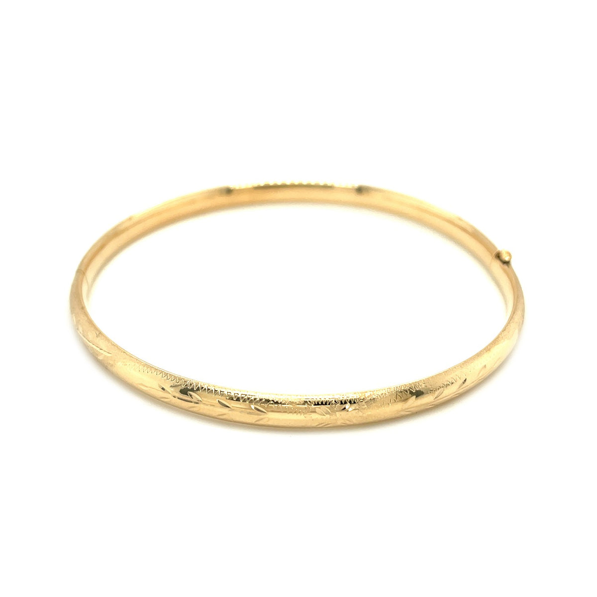 14k Yellow Gold Dome Florentine Design Bangle (5.00 mm) Alba Luxe
