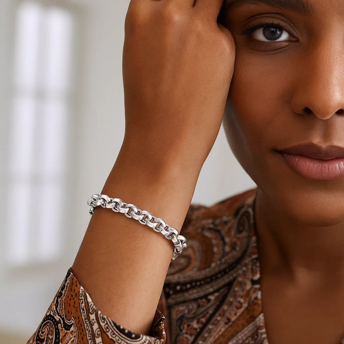 Sterling Silver Rolo Link Bracelet Alba Luxe