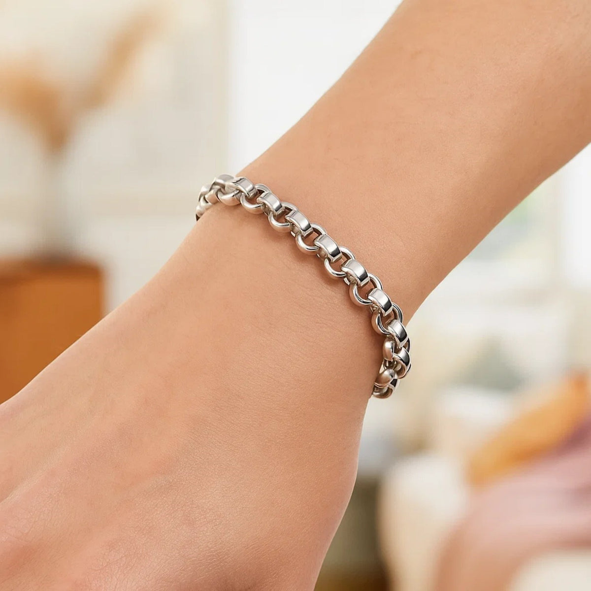 Sterling Silver Rolo Link Bracelet Alba Luxe