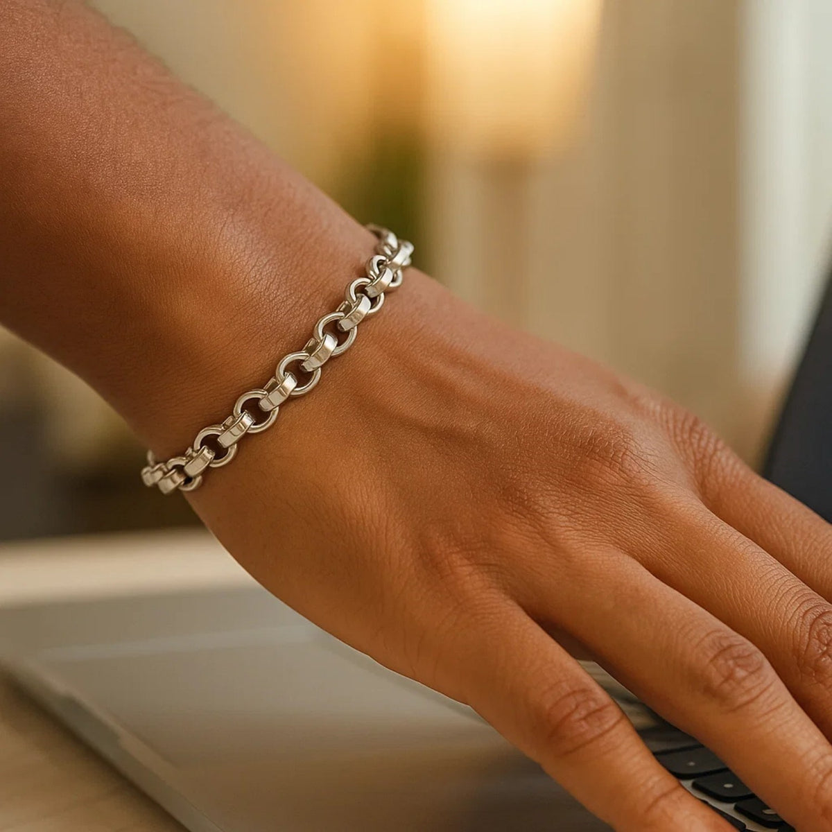 Sterling Silver Rolo Link Bracelet Alba Luxe