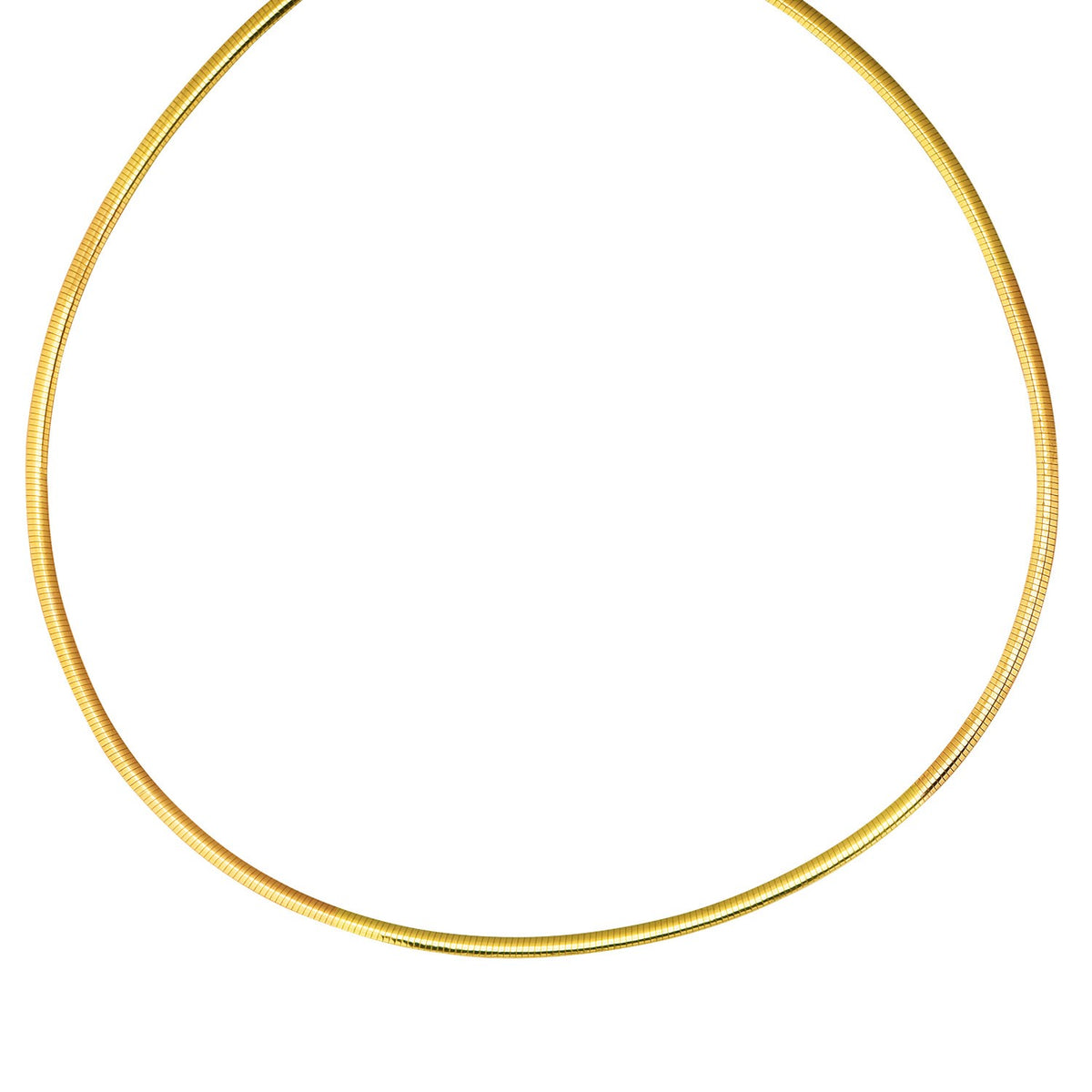 14K Yellow Gold And Silver Reversible Omega Chain Necklace (3.00 mm) Alba Luxe