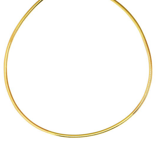 14K Yellow Gold And Silver Reversible Omega Chain Necklace (3.00 mm) Alba Luxe