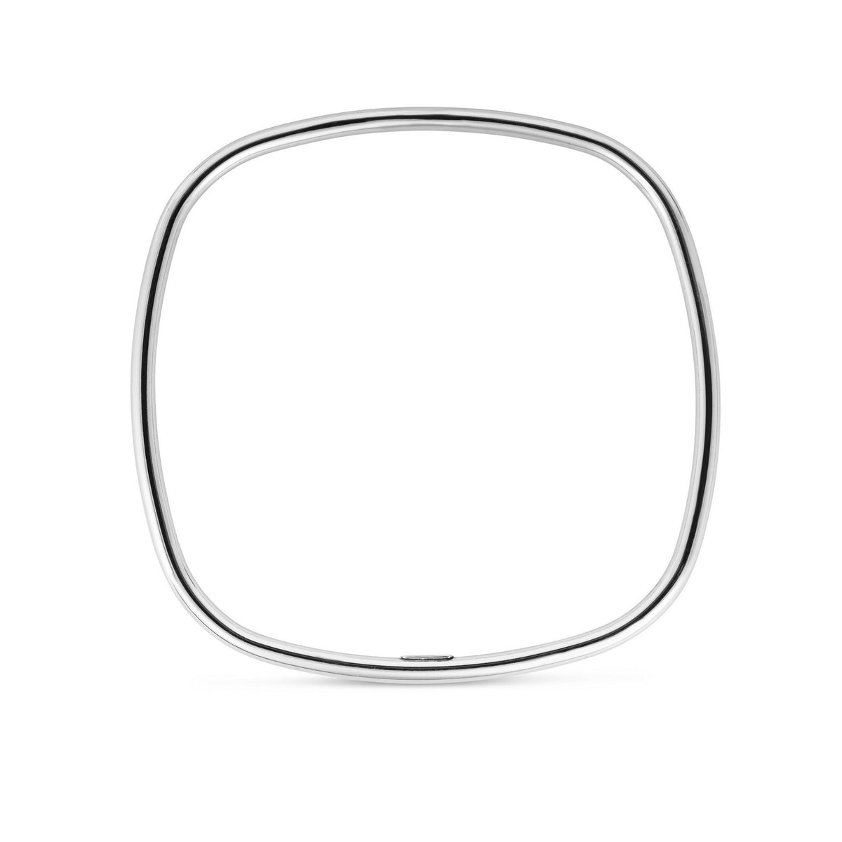 Sterling Silver Rhodium Plated Square Slip On Bangle (3.00 mm) Alba Luxe
