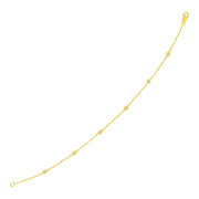 14k Yellow Gold 7 inch Bracelet with Diamond Stations (3.30 mm) RCJ