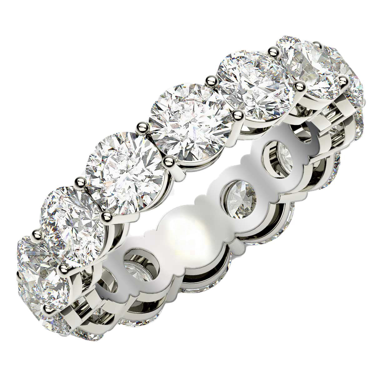Round Cut Lab Grown Diamond Eternity Ring in 14k White Gold (6 cttw FG/VS2) Alba Luxe