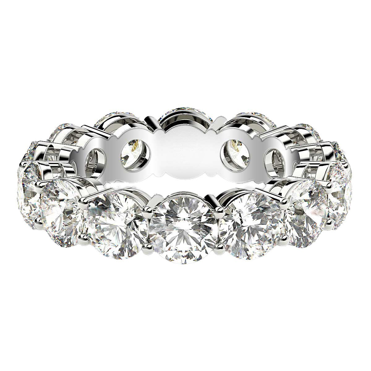 Round Cut Lab Grown Diamond Eternity Ring in 14k White Gold (6 cttw FG/VS2) Alba Luxe