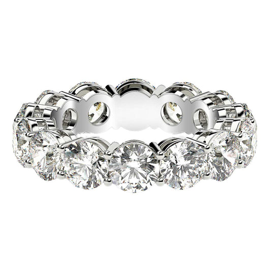 Round Cut Lab Grown Diamond Eternity Ring in 14k White Gold (6 cttw FG/VS2) Alba Luxe