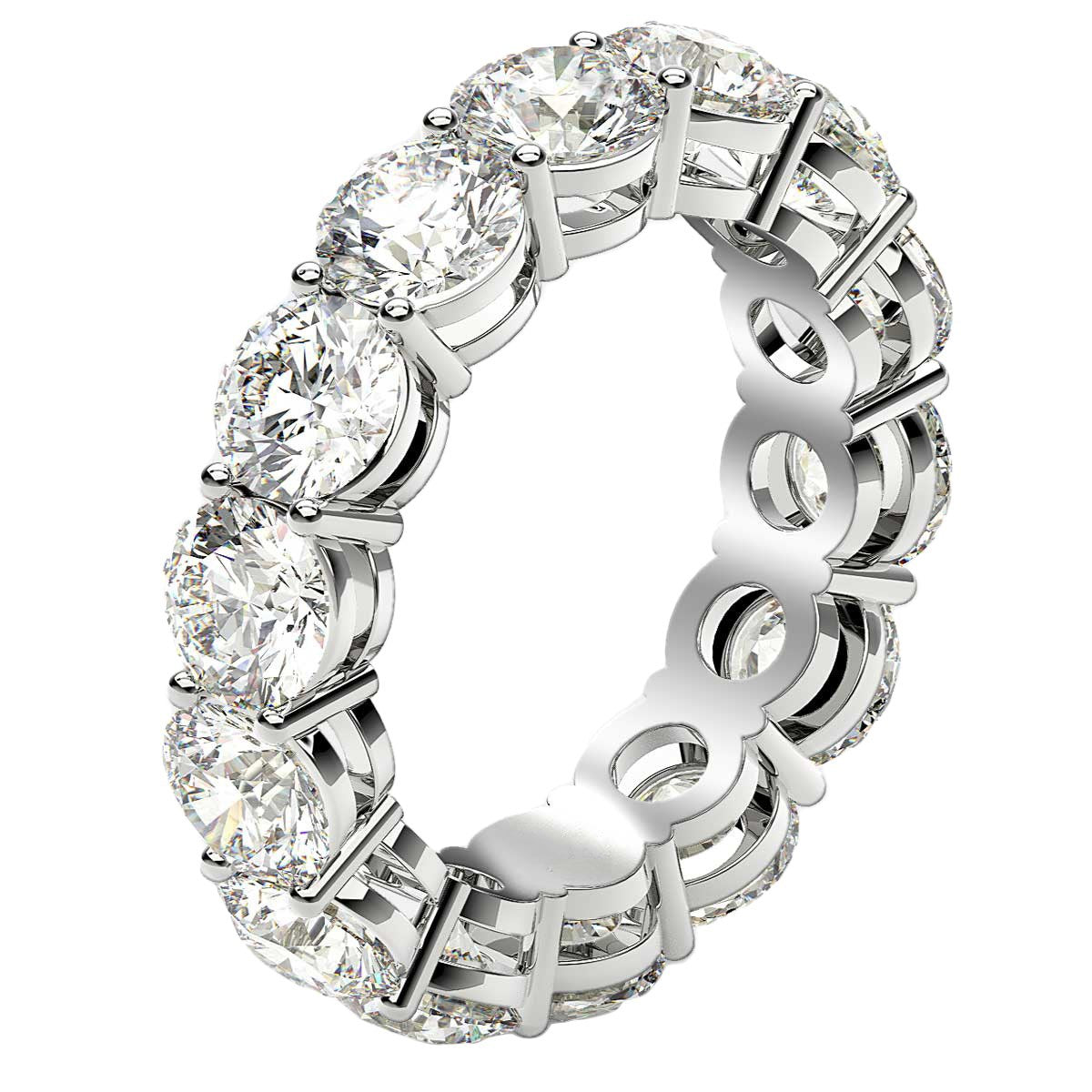 Round Cut Lab Grown Diamond Eternity Ring in 14k White Gold (6 cttw FG/VS2) Alba Luxe