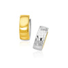 14k Two-Tone Gold Polished and Textured Hoop Style Earrings Alba Luxe