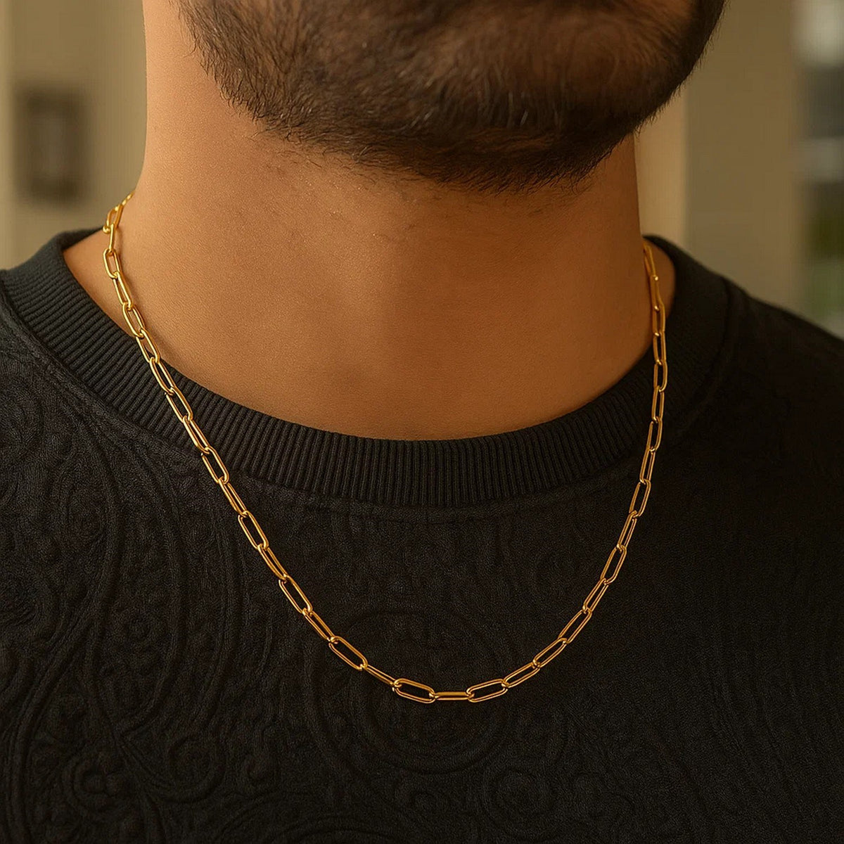 14K Yellow Gold Paperclip Chain (3.50 mm) Alba Luxe
