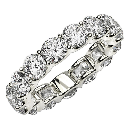 Round Cut Lab Grown Diamond Eternity Ring in 14k White Gold (5 cttw FG/VS2) Alba Luxe