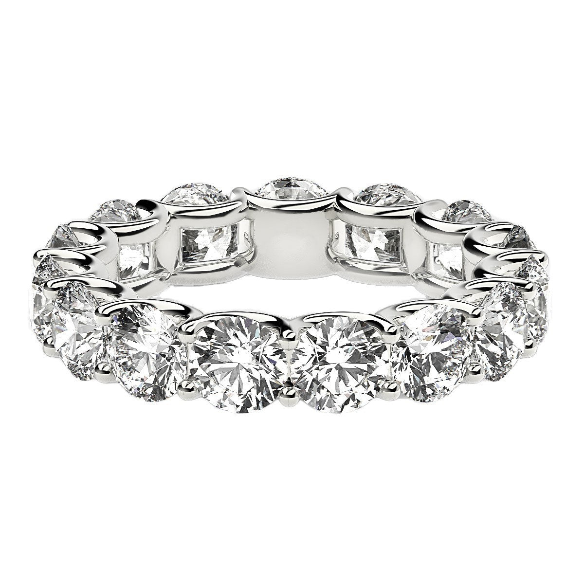 Round Cut Lab Grown Diamond Eternity Ring in 14k White Gold (5 cttw FG/VS2) Alba Luxe