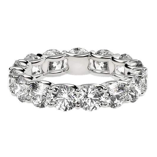 Round Cut Lab Grown Diamond Eternity Ring in 14k White Gold (5 cttw FG/VS2) Alba Luxe