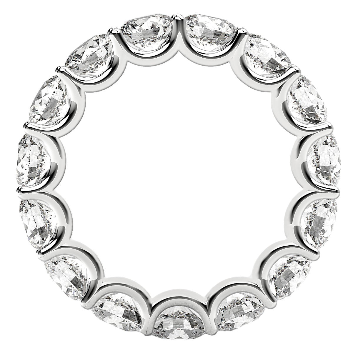 Round Cut Lab Grown Diamond Eternity Ring in 14k White Gold (5 cttw FG/VS2) Alba Luxe