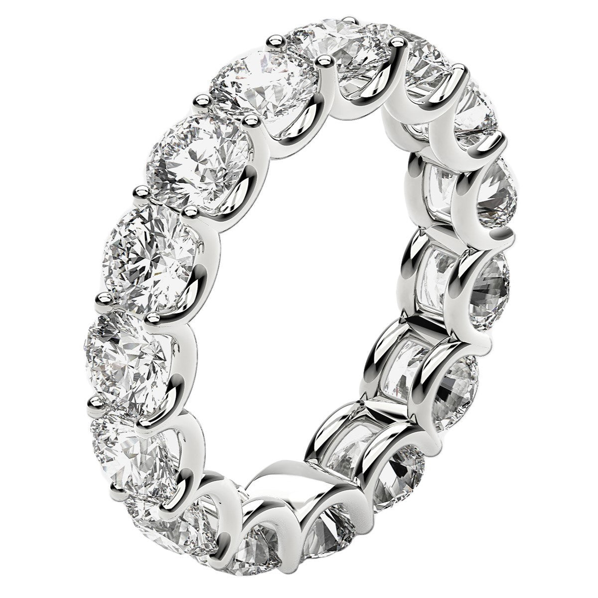 Round Cut Lab Grown Diamond Eternity Ring in 14k White Gold (5 cttw FG/VS2) Alba Luxe