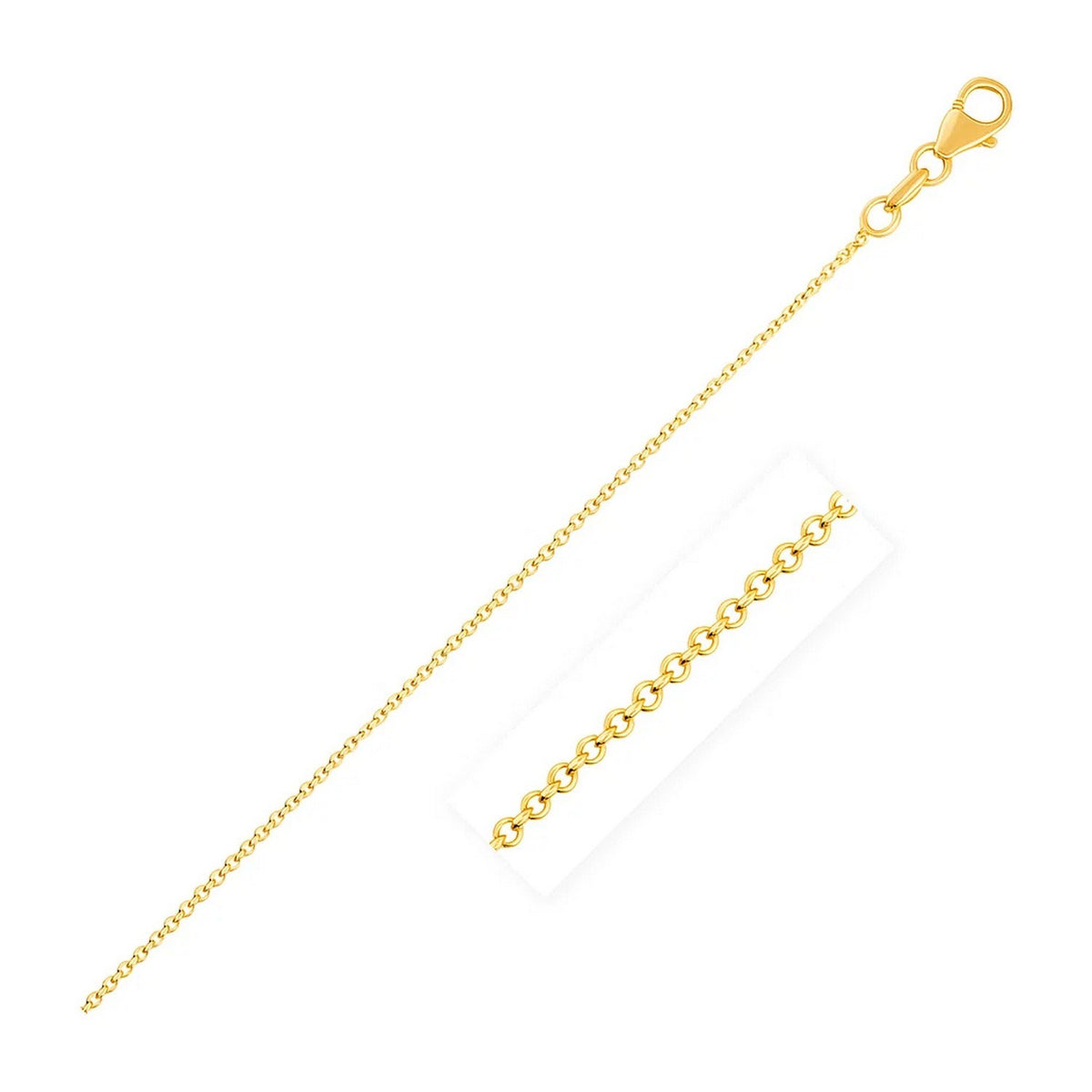 14k Yellow Gold Round Cable Link Chain (1.1 mm) Alba Luxe
