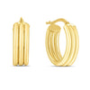 14K Yellow Gold Triple Row Oval Hoop Earrings (17.00 mm) Alba Luxe