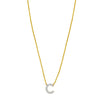 14K Yellow Gold Mini Diamond C Initial Pendant Necklace Alba Luxe