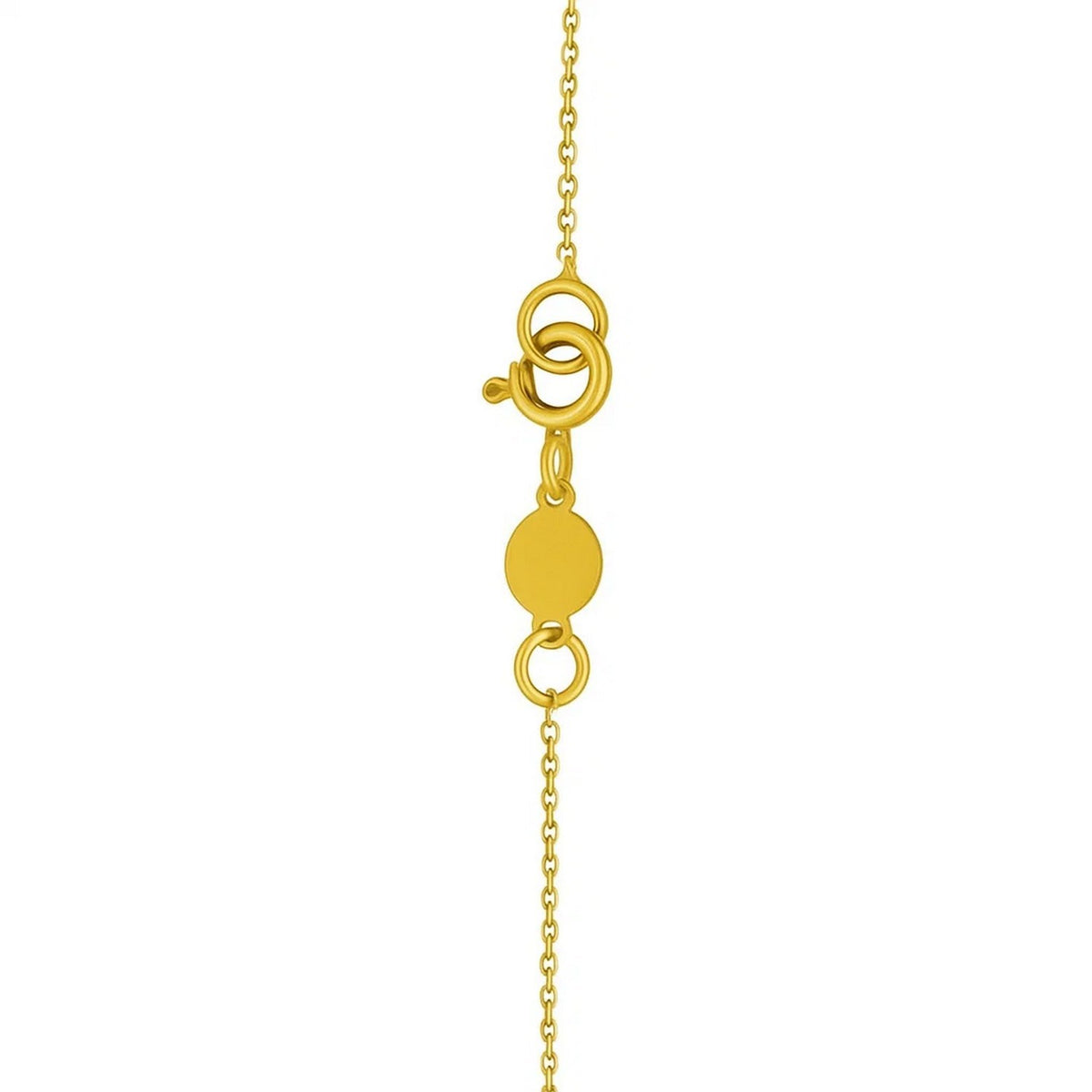14K Yellow Gold Mini Diamond C Initial Pendant Necklace Alba Luxe