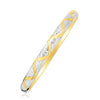 10k Two-Tone Gold Textured Zigzag Style Bangle (6.00 mm) Alba Luxe