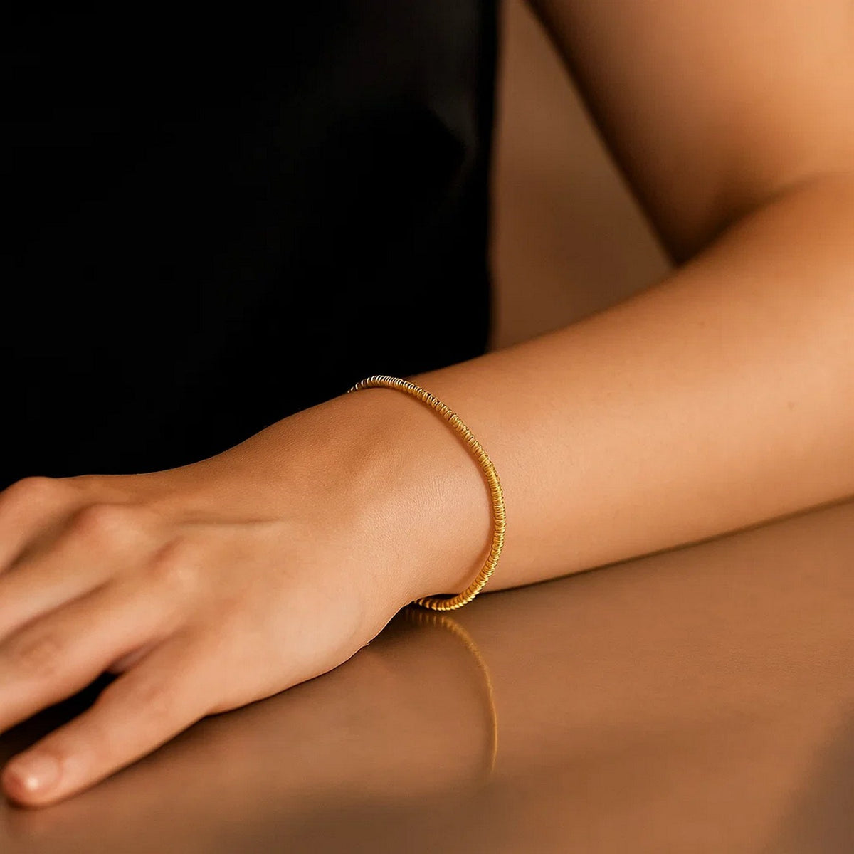 14K Yellow Gold Sparkle Spring Chain Bracelet (2.70 mm) RCJ