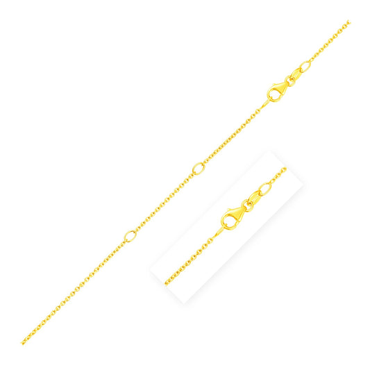 Double Extendable Diamond Cut Cable Chain in Yellow Gold (1.10 mm) Alba Luxe