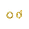 14K Yellow Gold Diamond Cut Interlocking Trinity Stud Earrings (11.30 mm) Alba Luxe