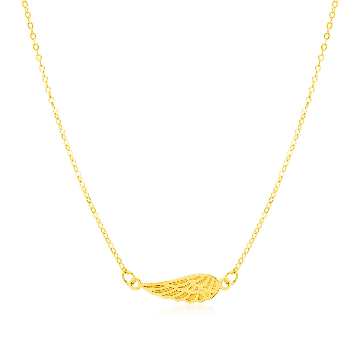 14K Yellow Gold Angel Wing Necklace Alba Luxe